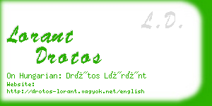 lorant drotos business card