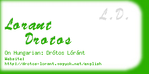 lorant drotos business card